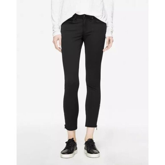Rag & Bone Womens Black Zipper Capi Skinny Jeans Size 28 Slim Fit Denim - Picture 1 of 11